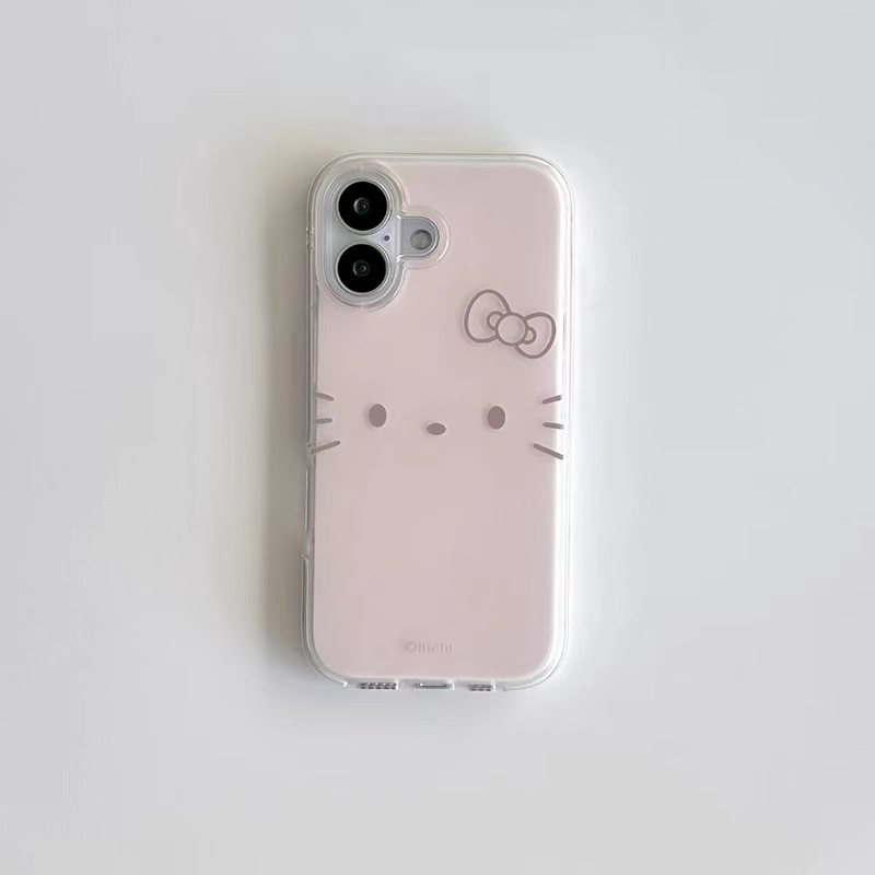GGBond淡粉kitty猫适用iPhone17大孔16手机壳华为vivo小米15oppo