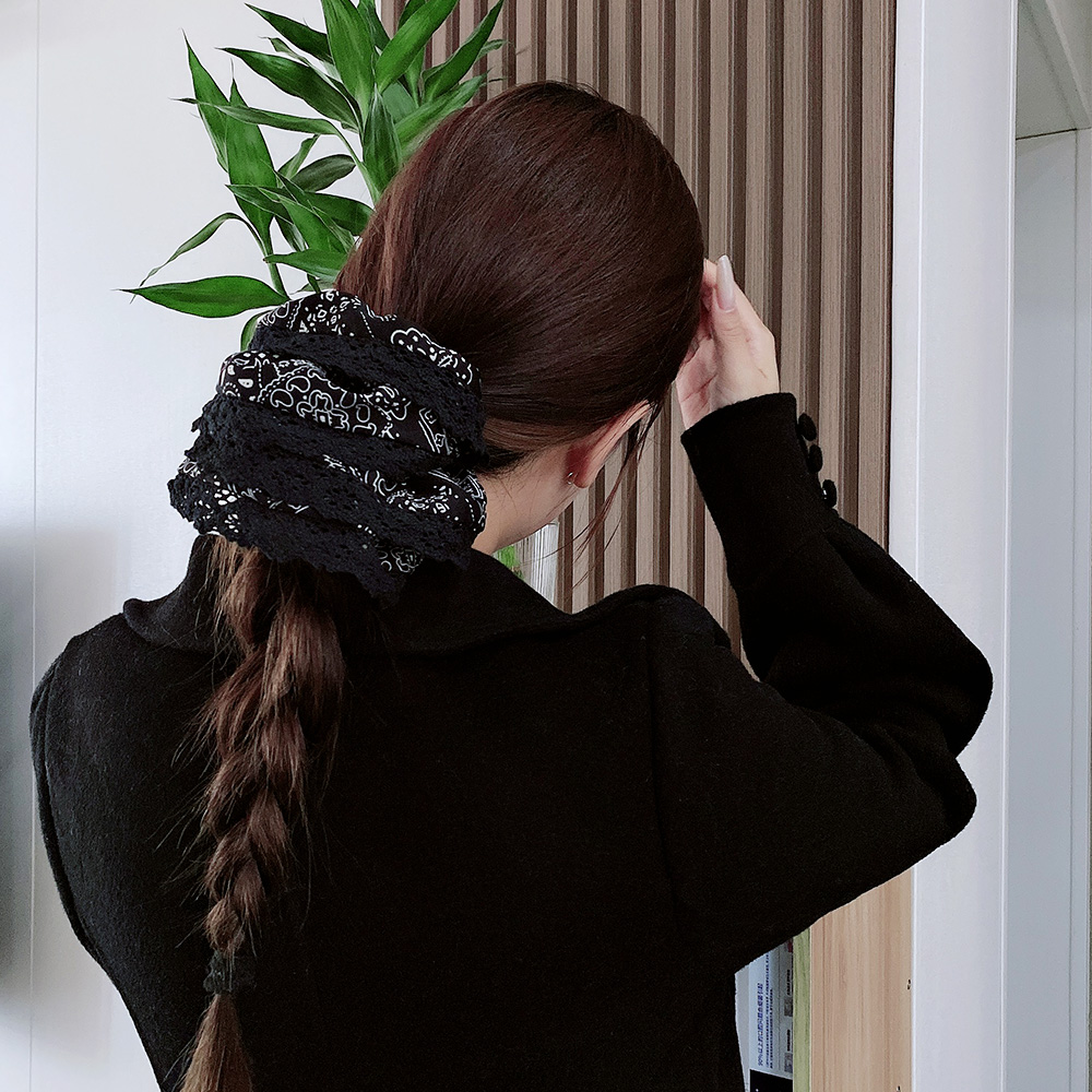 韩系高级感大肠发圈秋冬百搭黑色头绳网红爆款低丸子头花头饰发饰