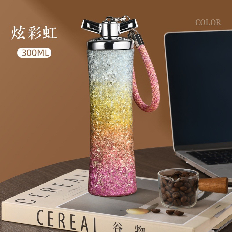 小蛮腰钛杯纯钛保温杯高颜值吸管杯便携随行杯女士车载保冷保温杯