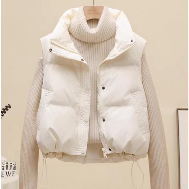 小个子马甲棉服女生2025秋冬款免洗宽松显瘦立领外套马夹加厚短款