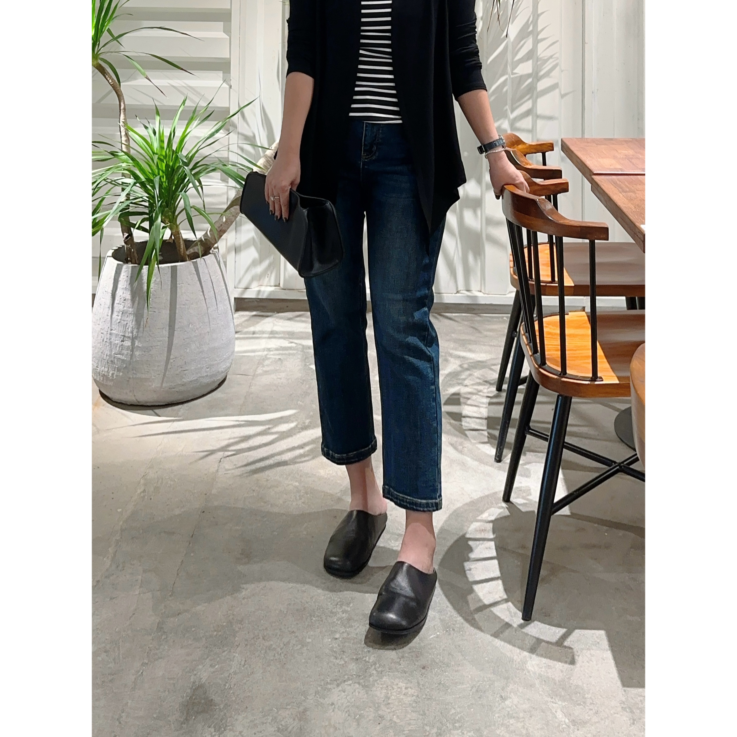 微胖女装【标杆烟管裤】早秋新款秋季牛仔烟管裤窄版牛仔裤九分8013