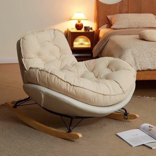 现代摇摇椅懒人沙发可躺可睡客厅阳台休闲躺椅家用午睡单人沙发椅