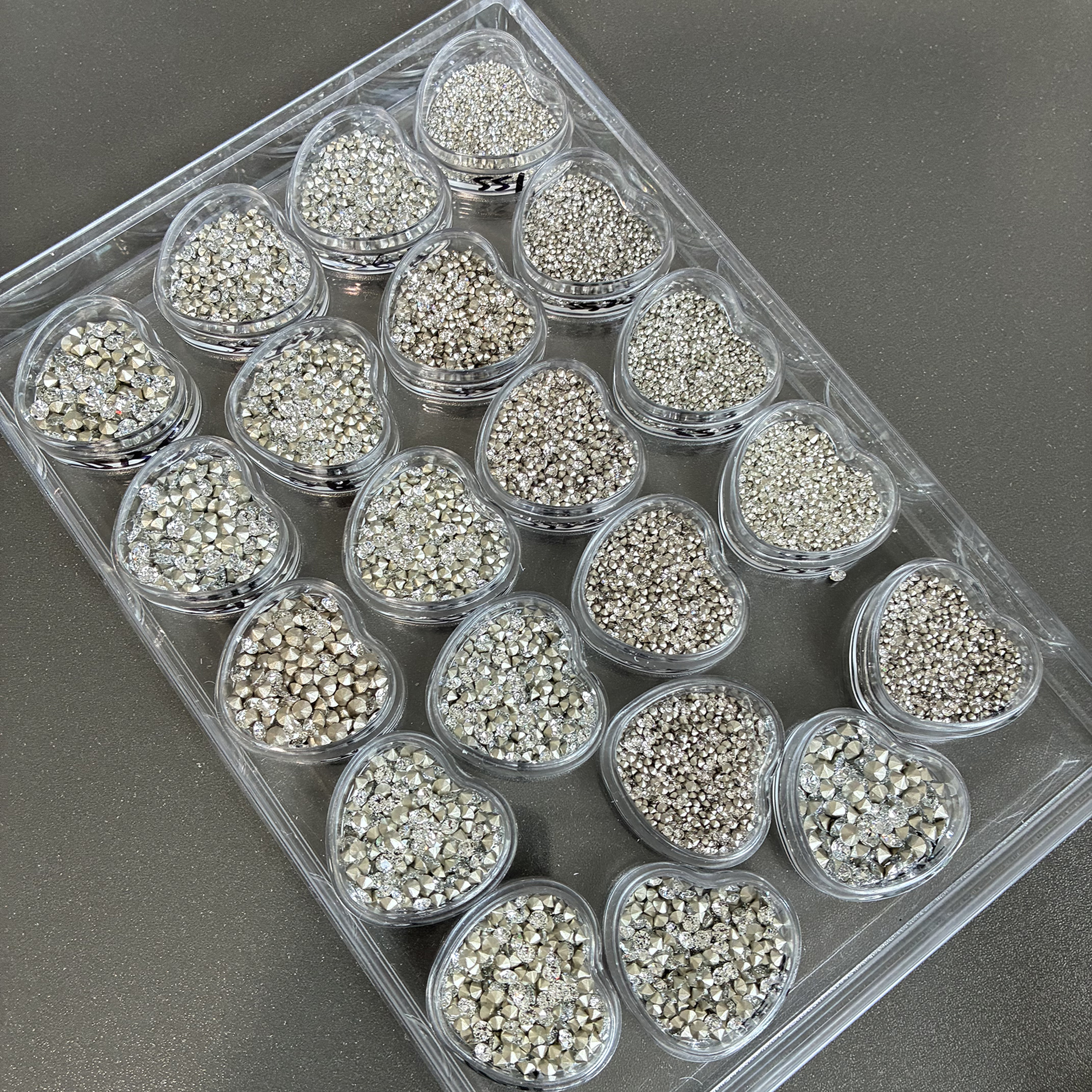 DONGZHOU 东洲白色尖底填缝圆 东洲美甲钻 diy美甲尖底填缝圆