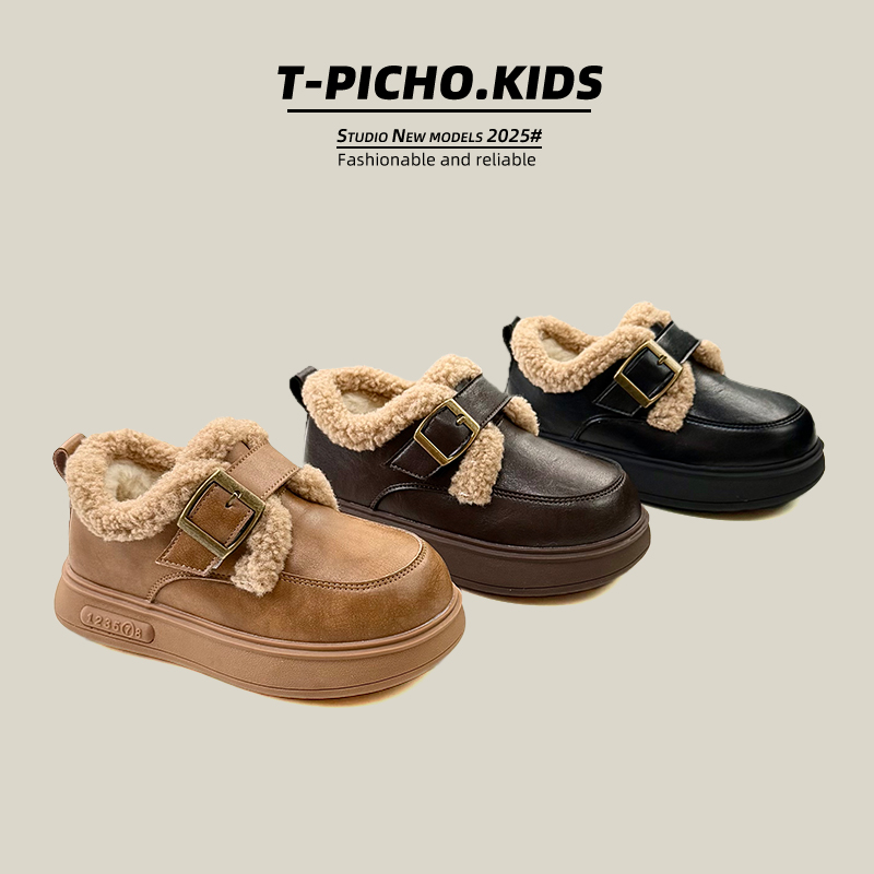 儿童大棉雪地靴2025年秋冬新款男童保暖棉鞋女童包头短靴-25669