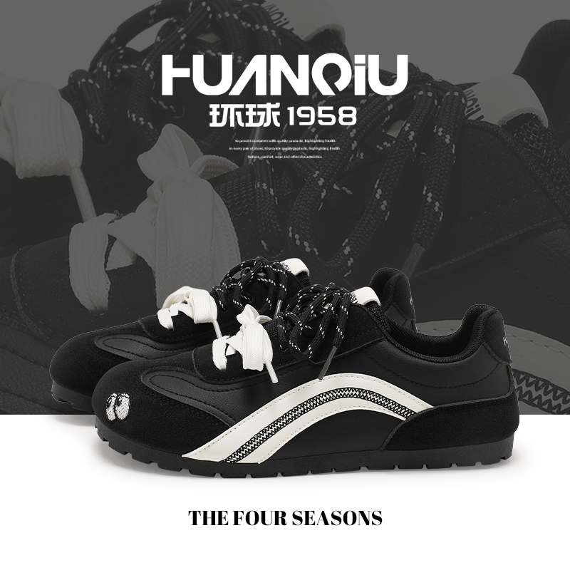 环球芭蕾德训鞋女款2025新款秋季透气百搭休闲鞋子女潮流时尚女鞋