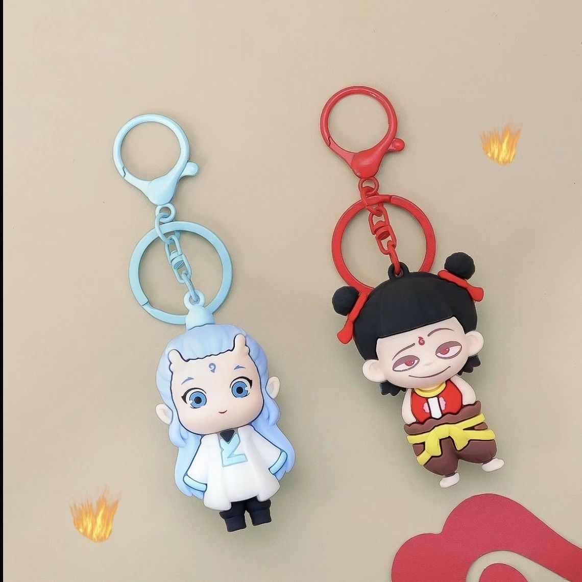 哪吒2之魔童闹海挂件立体卡通动漫钥匙扣哪吒敖丙书包挂饰