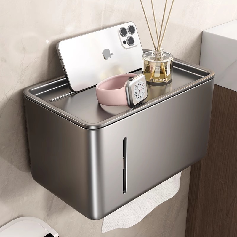 卫生间纸巾置物架卫生纸厕所手机纸巾架洗手间纸巾盒厕纸盒免打孔