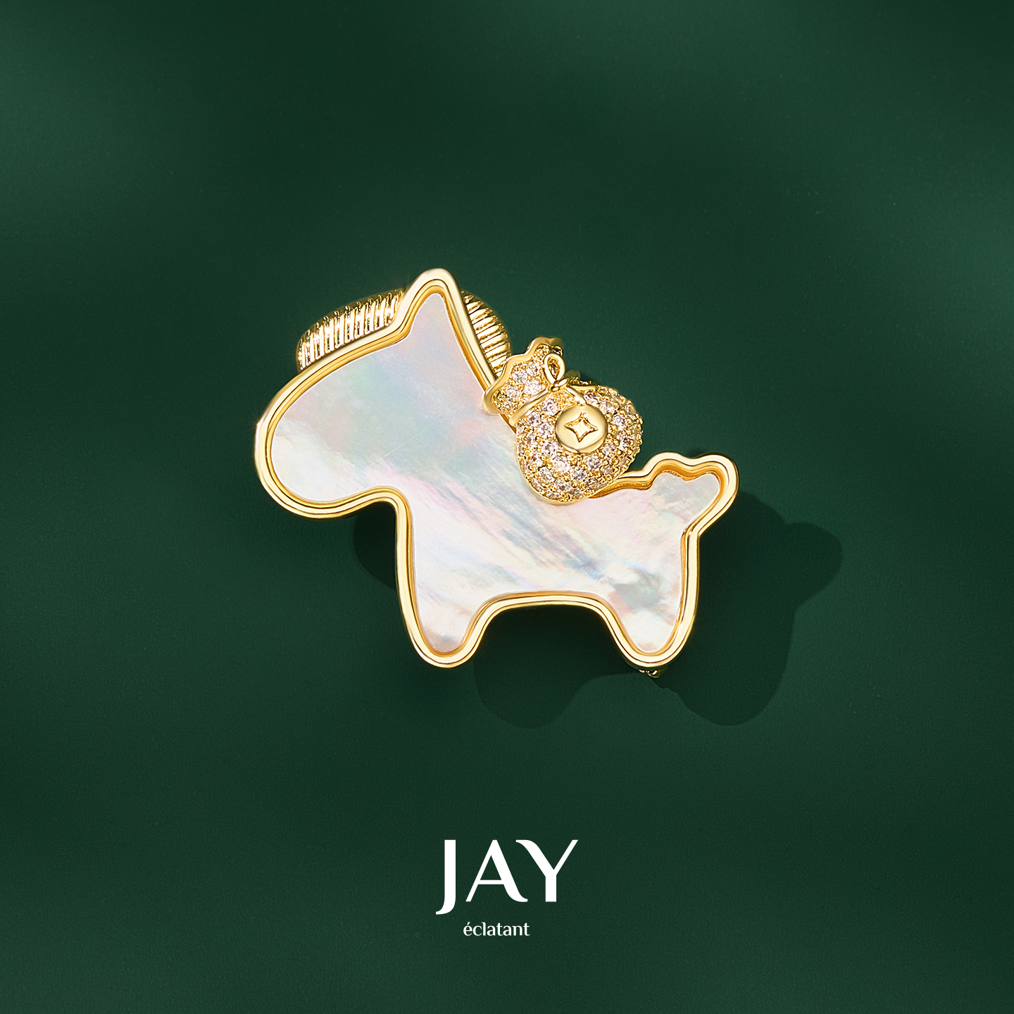 Jay 合金贝壳胸针 生肖小马胸针女高级感轻奢别针马年本命年礼物