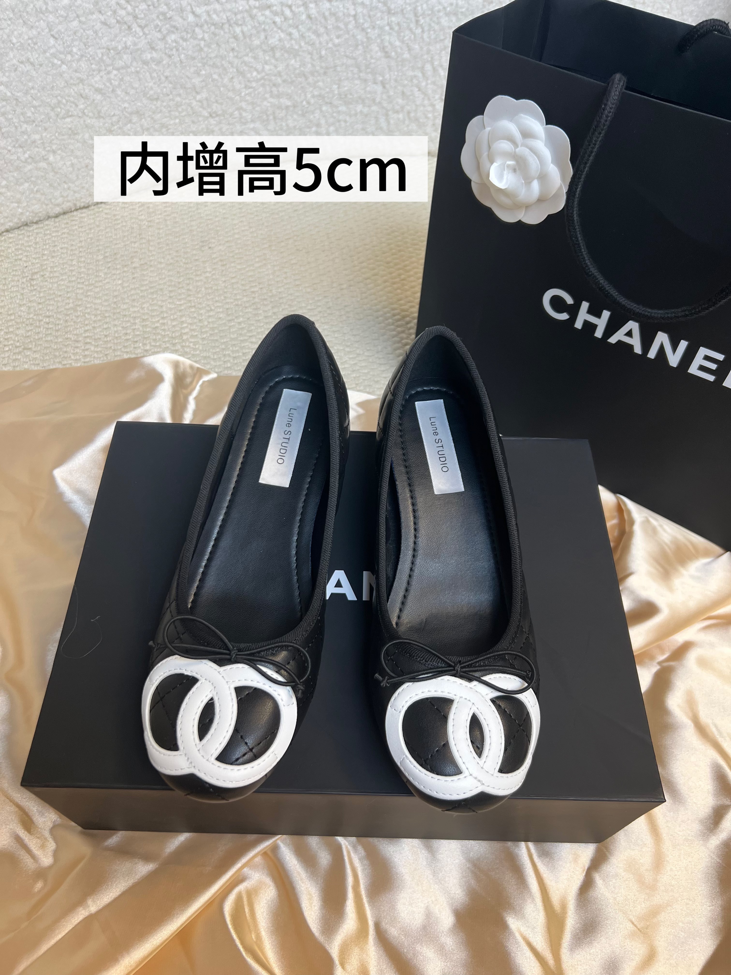 2026新款爆款DIY 中古康鹏大圆圈芭蕾舞鞋增高5cm经典百搭单鞋