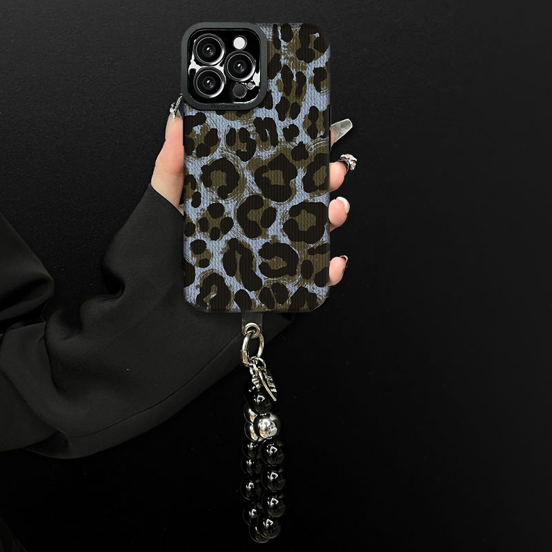 蓝豹纹适用苹果16promax瞳眼竖条纹手机壳vivo华为oppo小米15个性