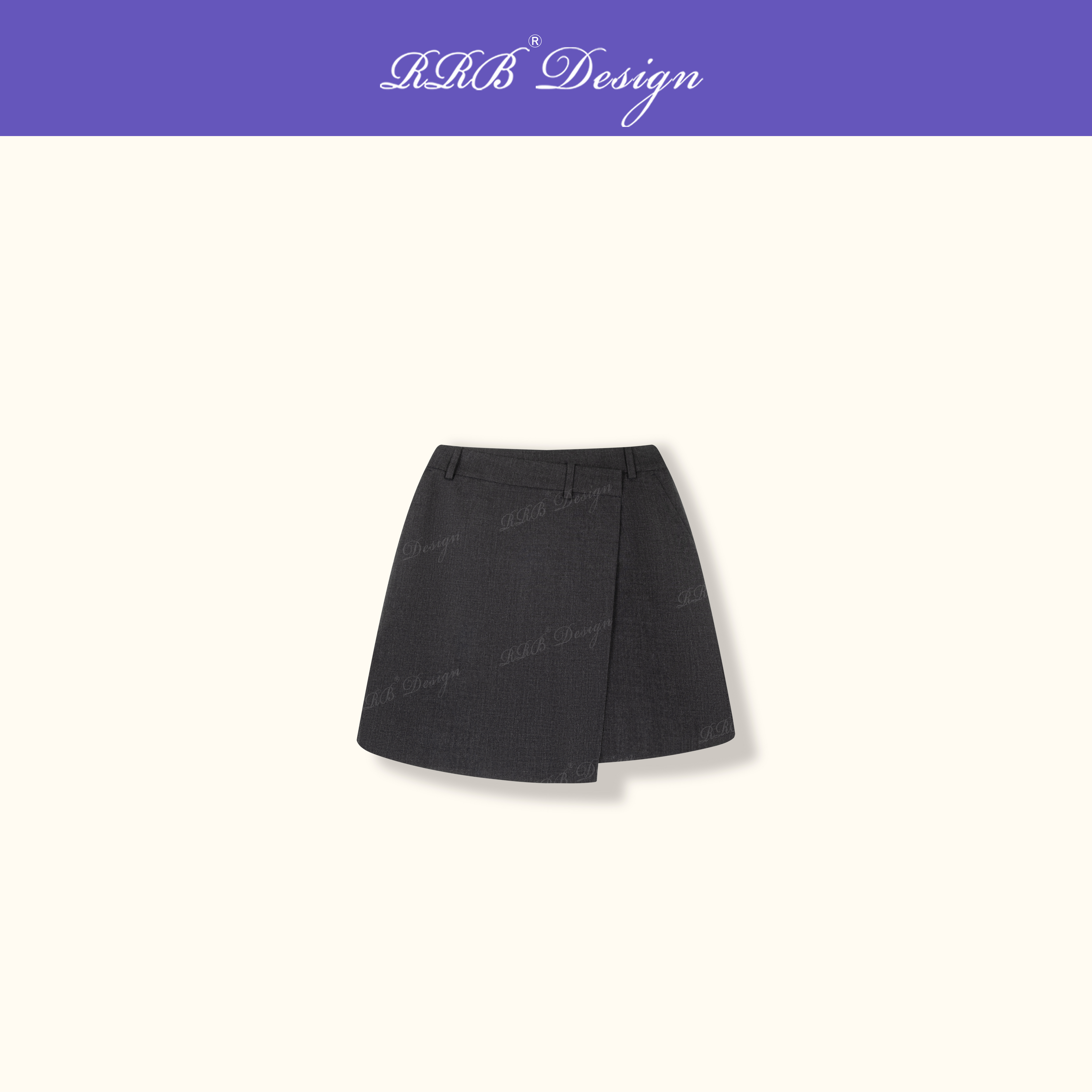 RRB Design「城中慢旅」羊毛时尚休闲百搭简约半裙短款半身裙