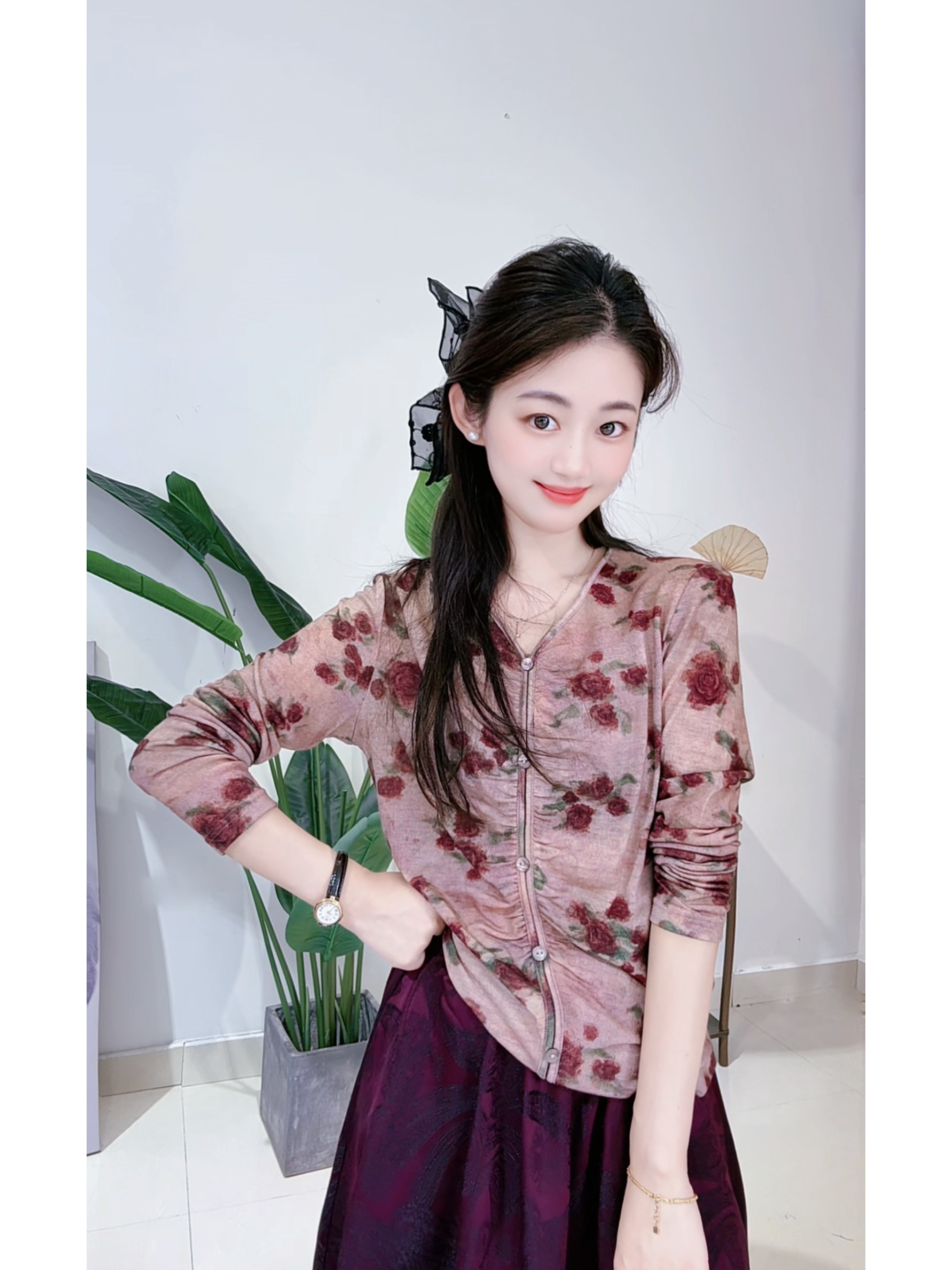 DY3044樱美嘉羊毛衫早秋款打底衫修身内搭洋气温柔风薄款上衣