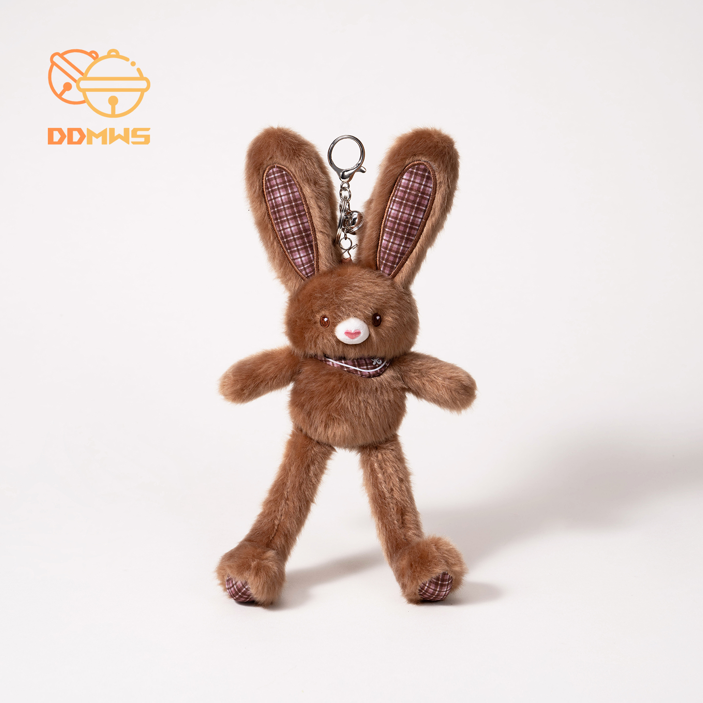【叮当】可露丽抽拉兔子可爱格子耳朵条纹抽拉卡通兔子挂件玩偶