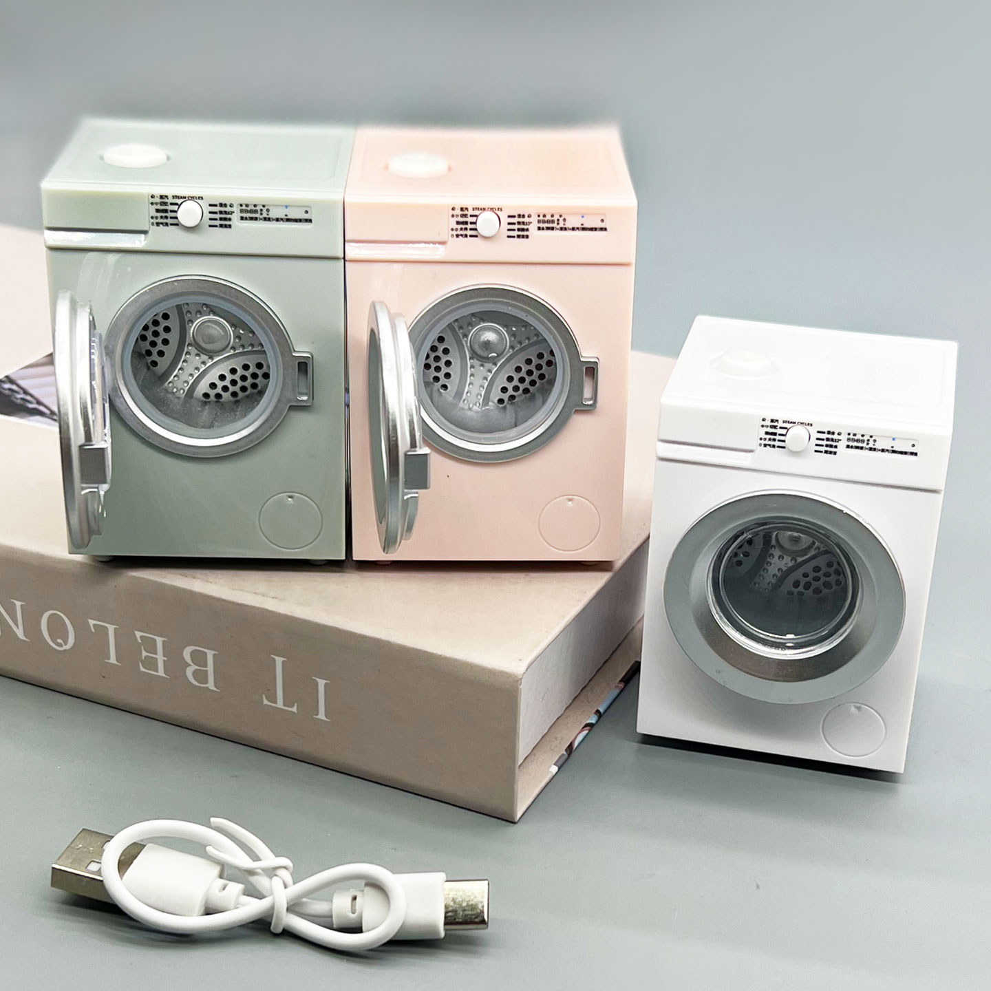 儿童电动洗衣机玩具仿真迷你生活场景家电模型娃娃屋过家家小玩意