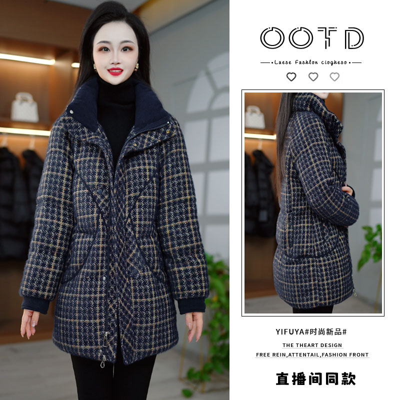 设计感时尚中长款羽绒棉服女2025冬季新款小个子减龄显瘦保暖外套