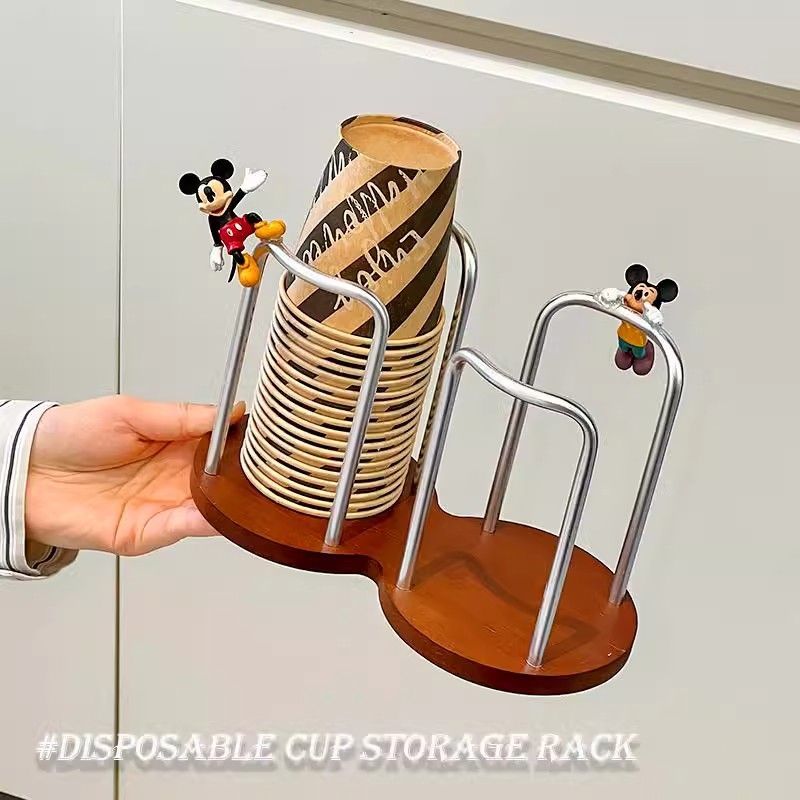 中古风纸杯架取杯架高级感一次性杯咖啡茶杯放置架杯子收纳神器JY