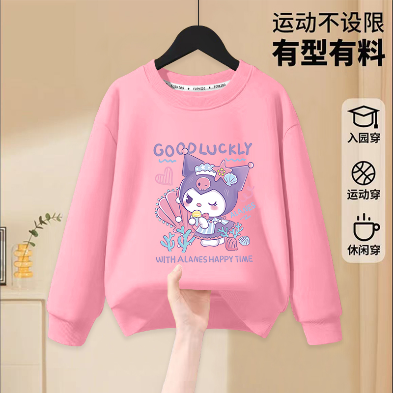 女童包领卫衣春秋长袖2025新款女孩秋季宝宝童装儿童春装上衣洋气