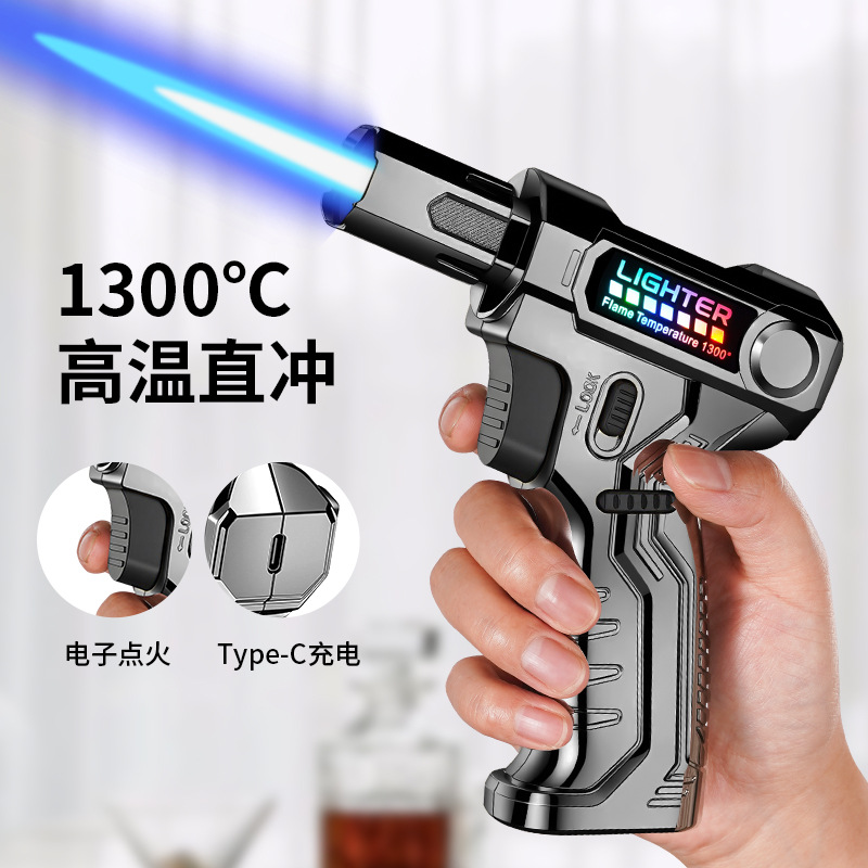 2025新款充电焊枪防风打火机点艾灸烧猪毛户外烧烤喷枪点火器