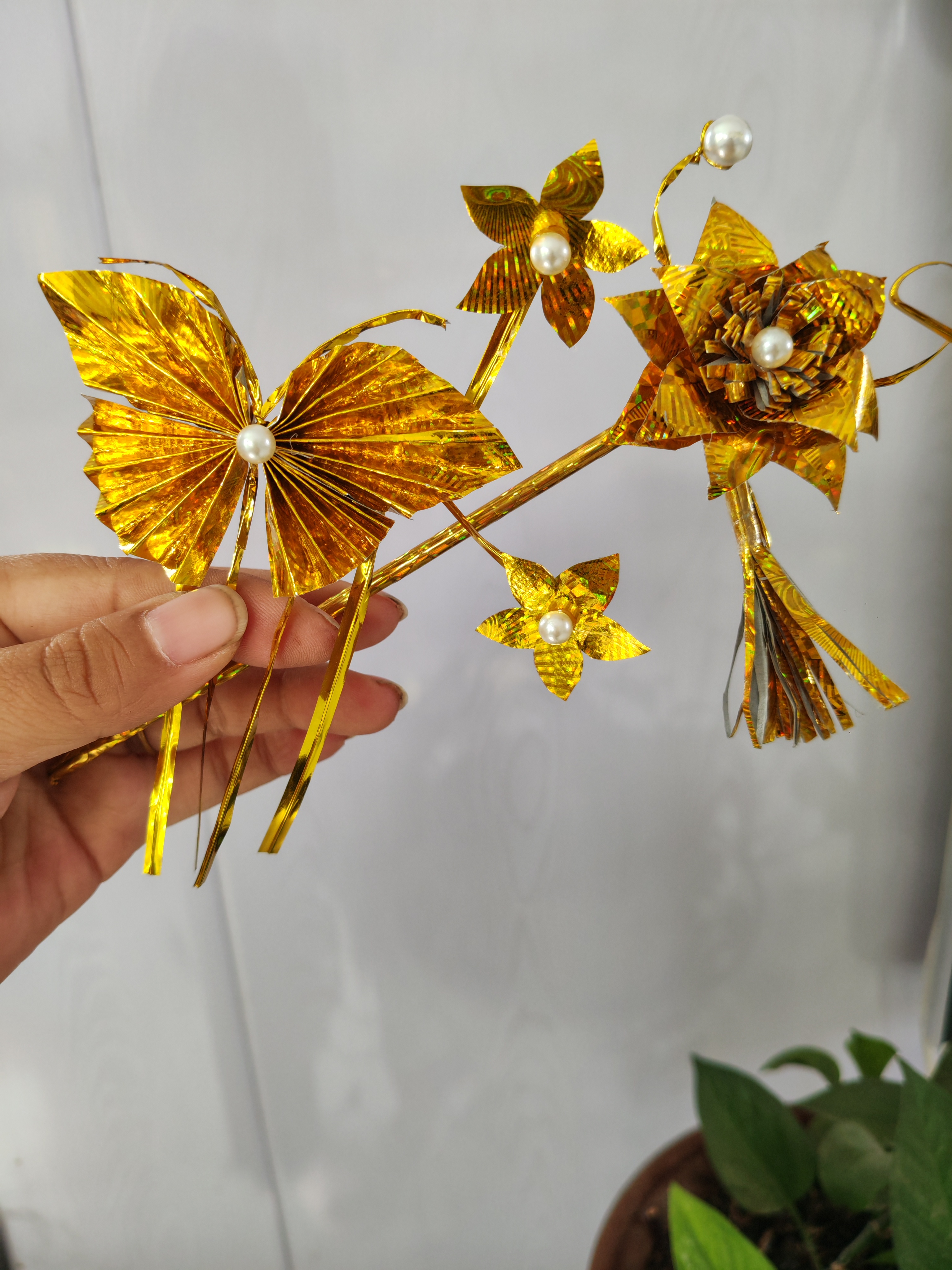 纸发簪妈祖娘娘纸凤冠泰山奶奶头冠观音王母娘娘神像帽子九凤凤冠