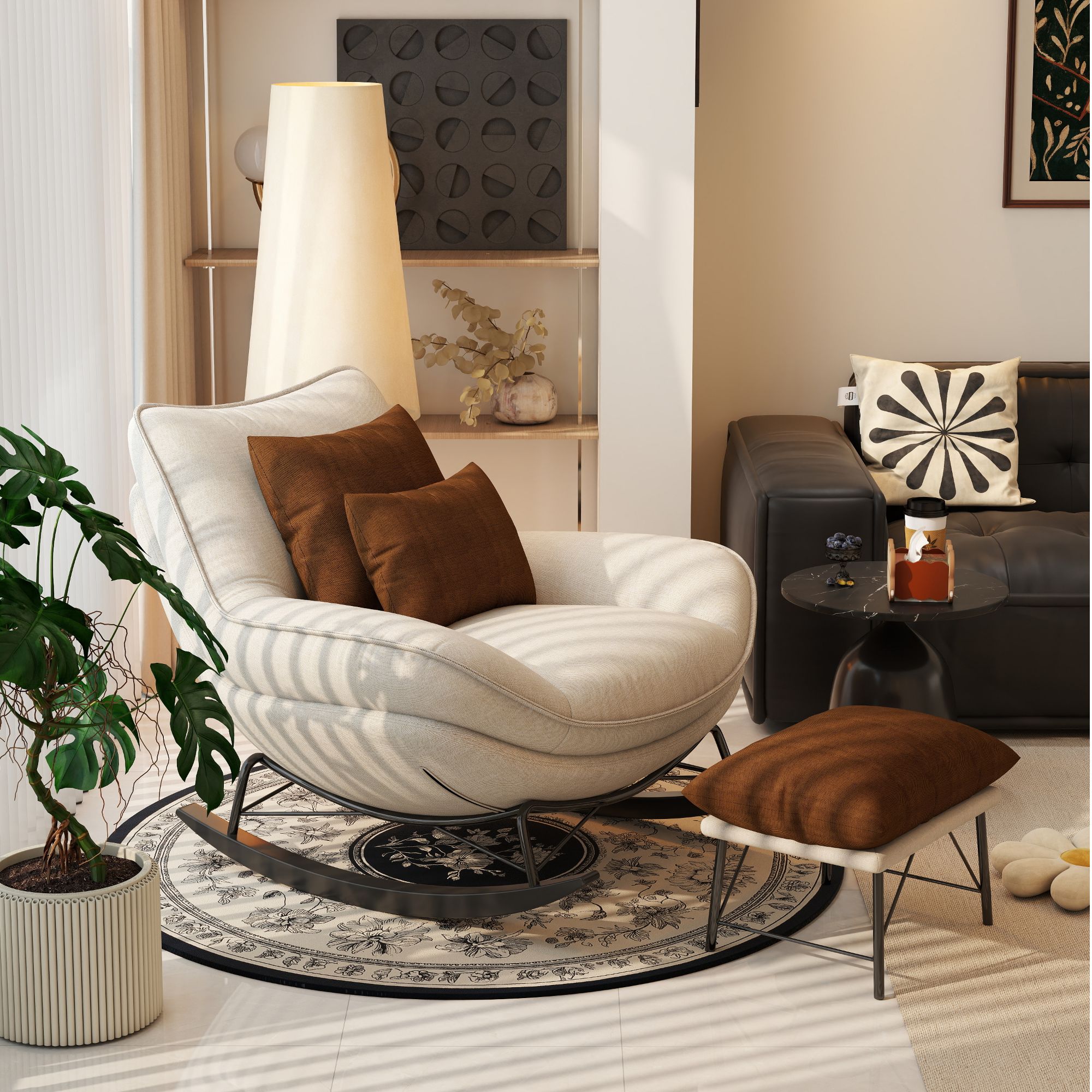 阑珊阁摇摇椅沙发复古大人躺椅家用休闲可躺可睡摇椅懒人沙发椅