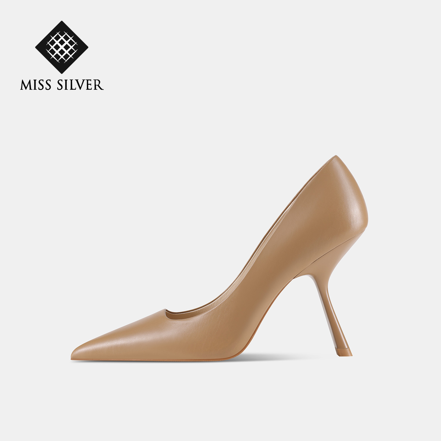 【琉悦】MISSSILVER2025春季上新真皮尖头高跟女鞋轻奢高定时尚高级