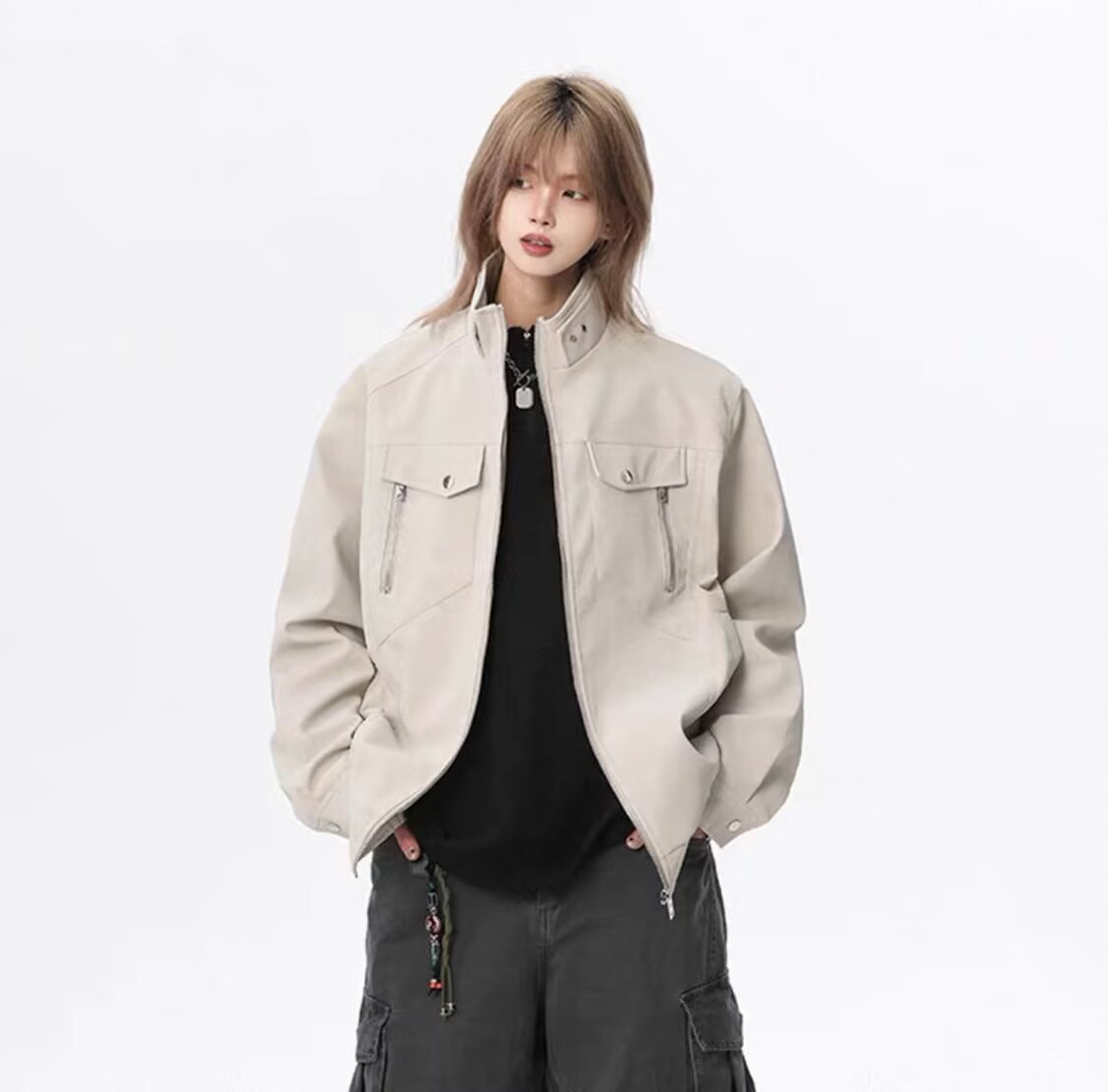 2025秋痞帅外套男女ins高街潮牌港风日系原宿风韩版潮流宽松夹克