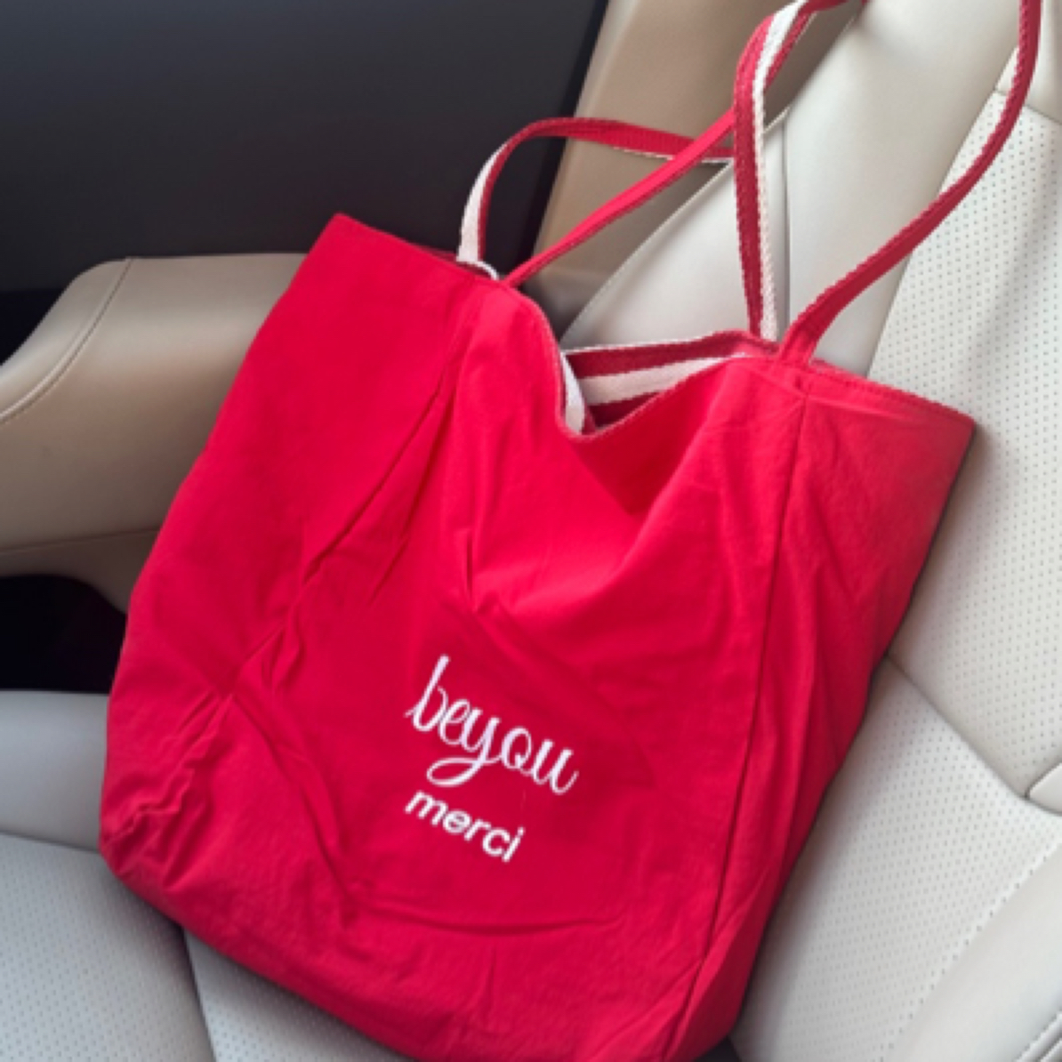 红色双面大容量单肩包手提包斜挎包