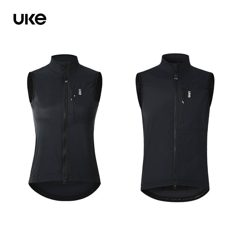 UKE男女骑行马甲四季户外公路车轻薄便携收纳防风马甲 显泽/蔚然