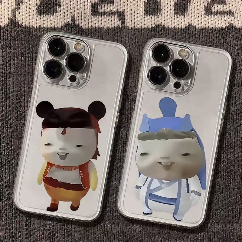 卡通魔丸哪吒适用苹果16promax情侣手机壳15太空壳小米华为14防摔