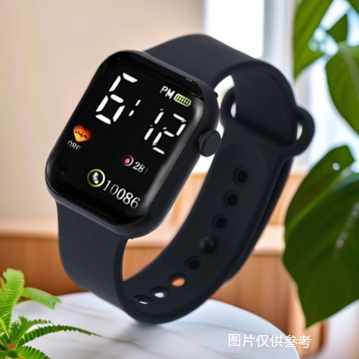 爱心小方块情侣运动LED电子手表方形学生适用