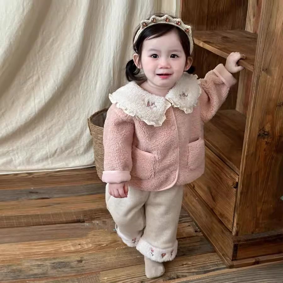童泰【断码】女童双面绒外套冬季婴幼儿宝宝衣服洋气加绒保暖棉服裤