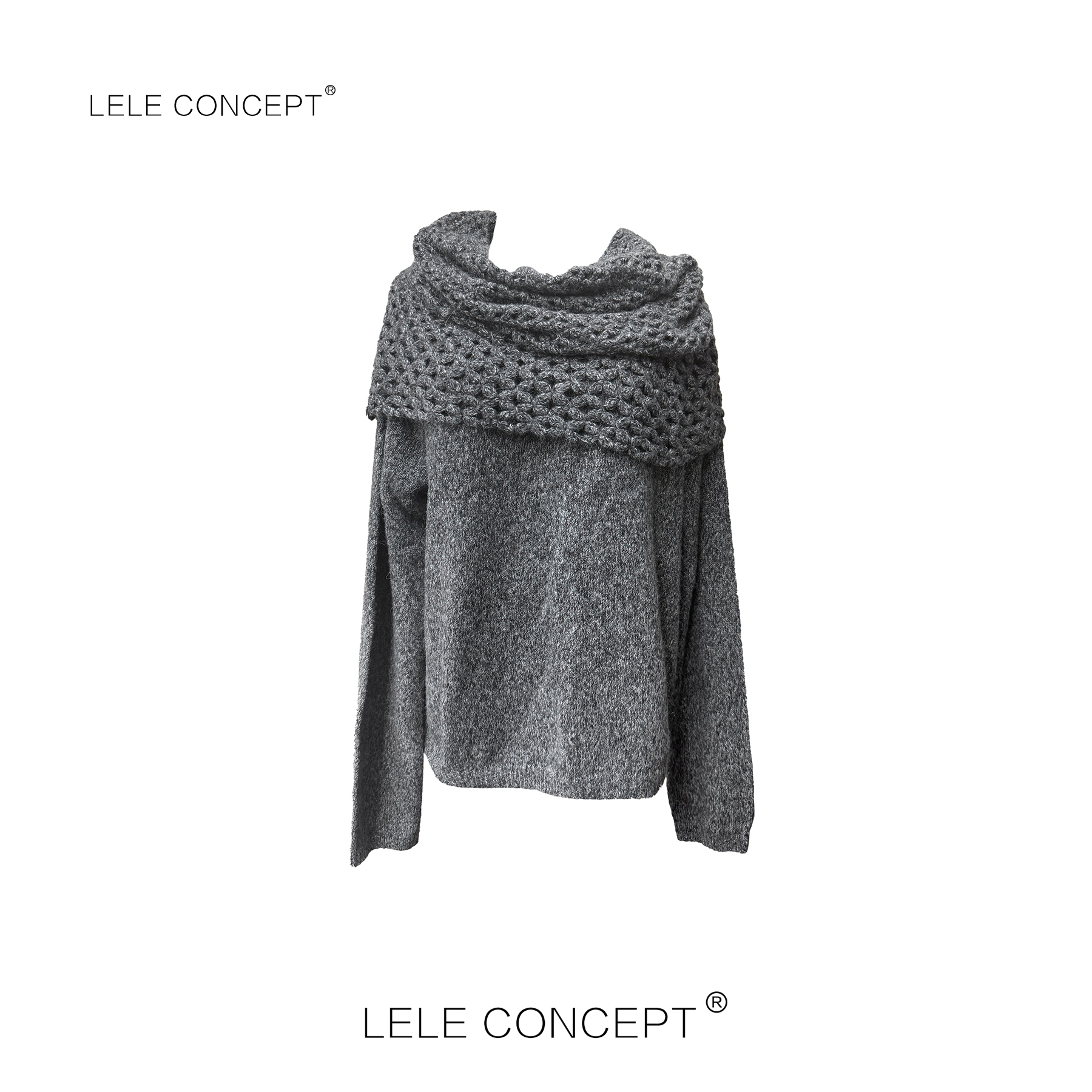 LELE CONCEPT｜「丽」法式知性设计款两件套脖领毛衣FA25C0067W