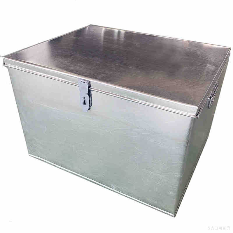 带锁加厚大号不锈钢铁皮箱工具箱镀锌铁盒金属箱收纳箱周转箱专用