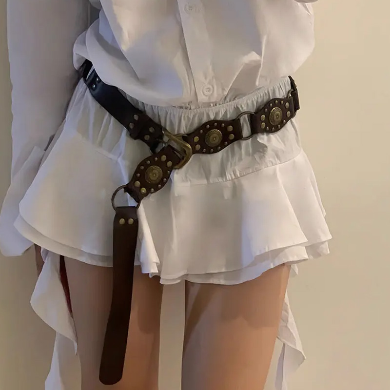 复古美式街头美拉德风腰带腰封~川藏旅游穿搭皮革pu配饰裙带潮
