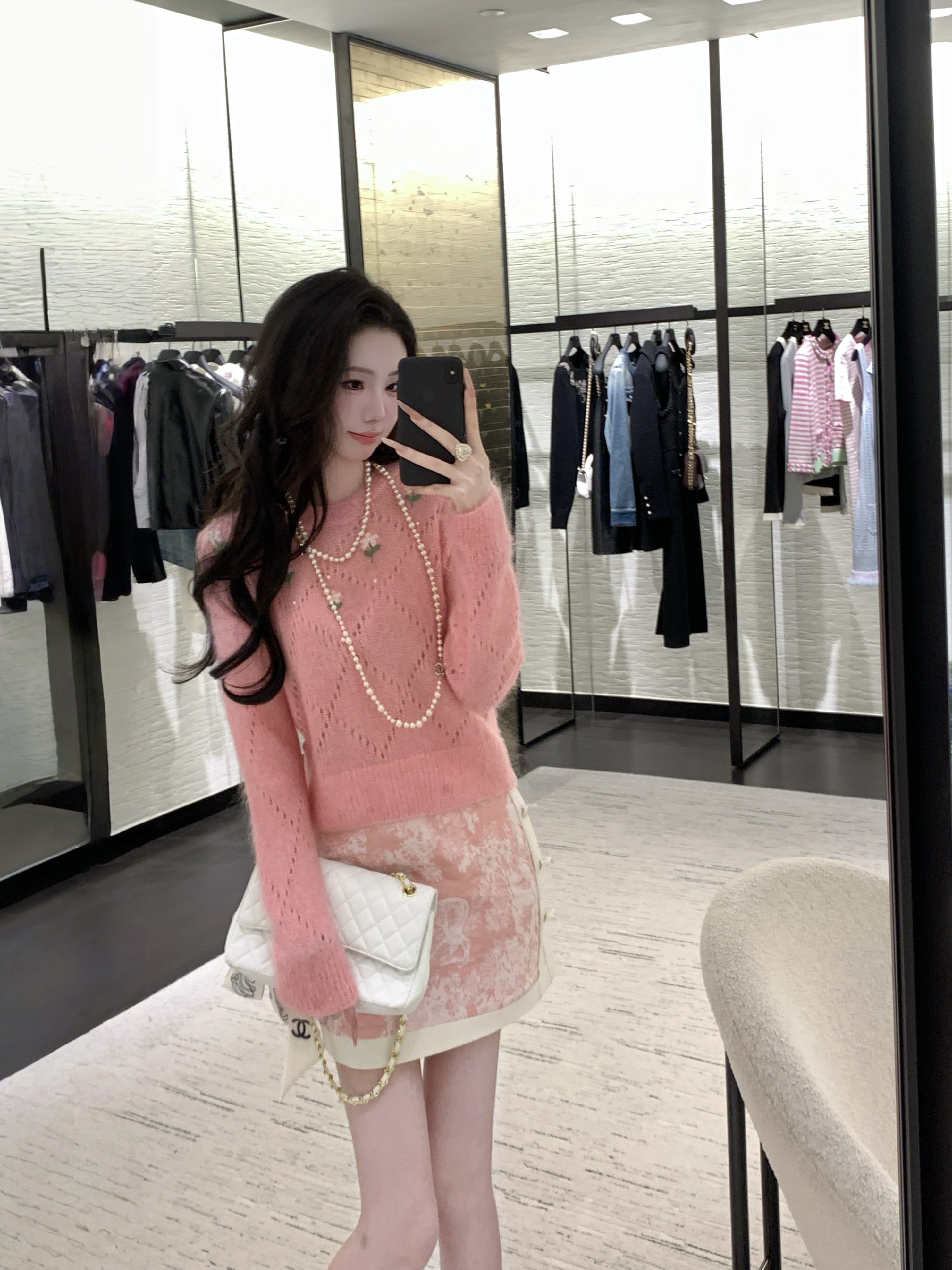 【雅乔定制】慵懒绒绒 镂空绣花马海毛套头毛衣DYDD-25070006