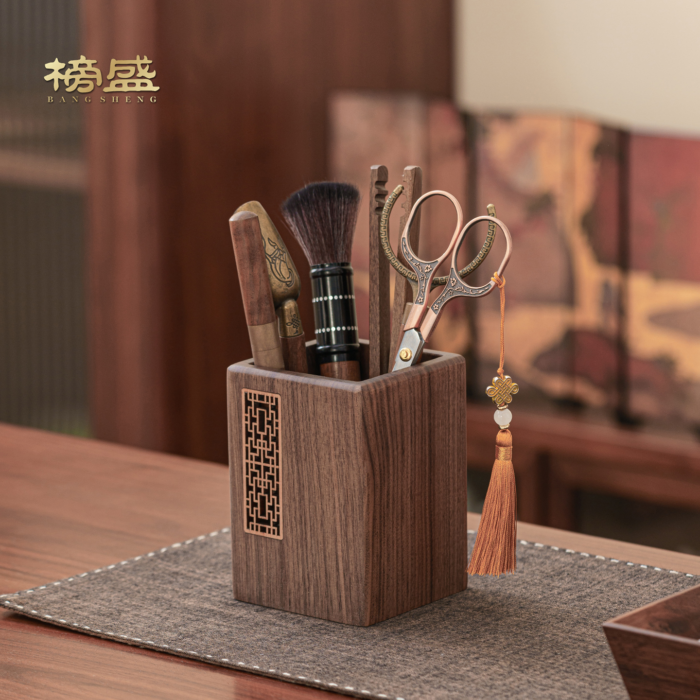 胡桃木窗花茶道六君子茶具配件大全茶刀茶剪茶夹茶夹茶道工具