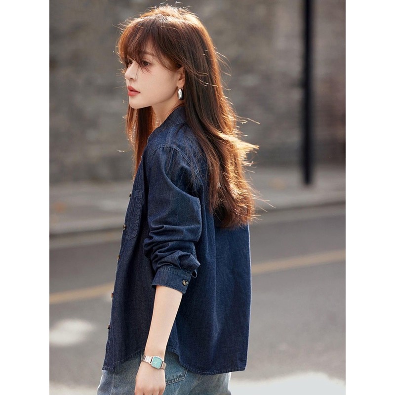 奥特莱斯清仓爆款洋气气质港风小众水洗春秋原色港风复古缎面衬衫