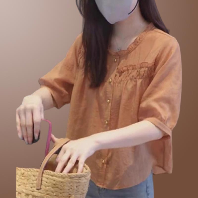 香朵儿高级感ins风休闲风上衣衬衫2026年夏季新款时髦通勤短袖女