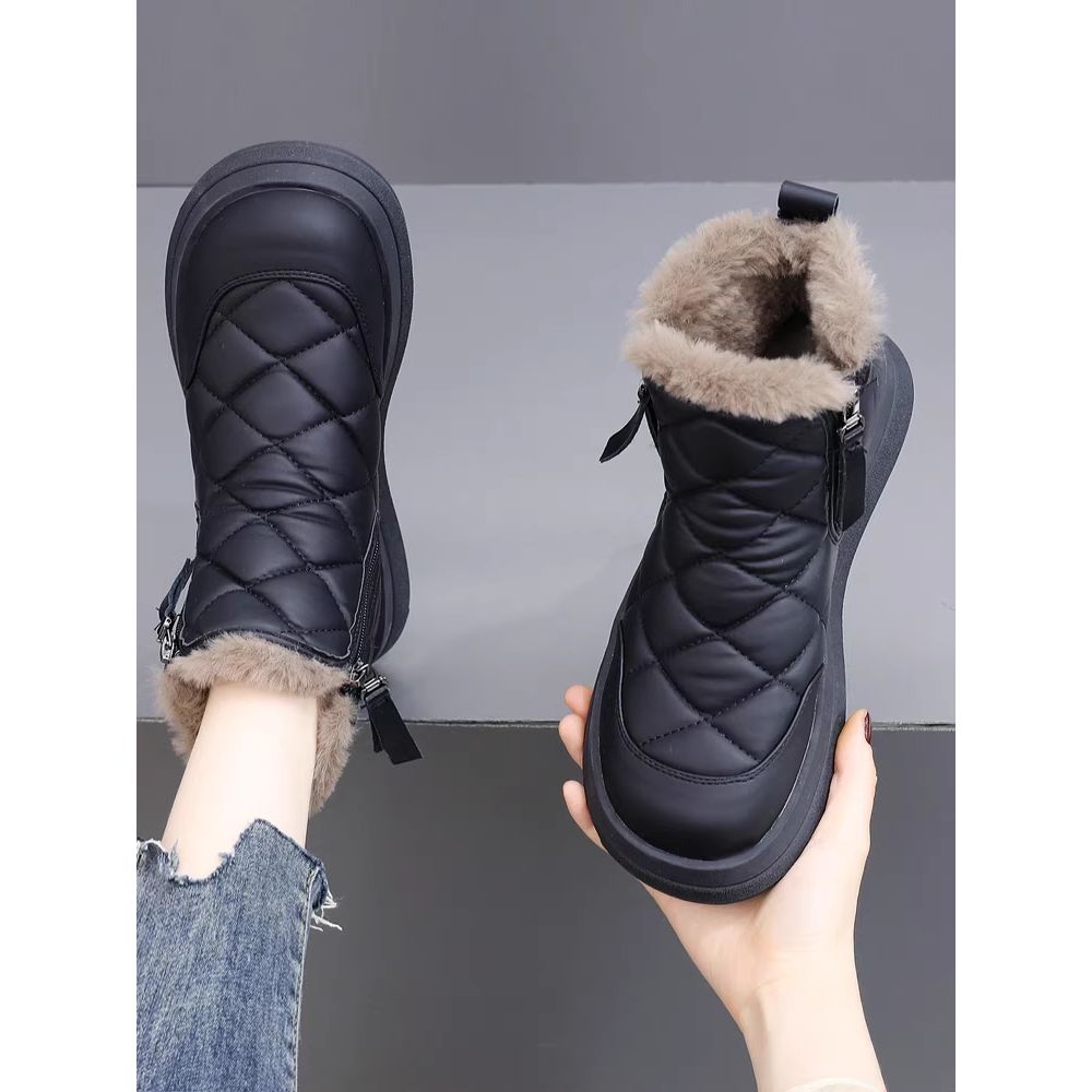 品牌清仓女款平底雪地靴女2026新款冬季加绒防滑短靴加厚保暖棉靴