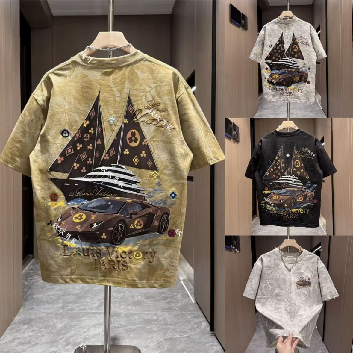 300斤印花圆领纯棉短袖大码男士t恤夏男士秋季男士纯棉印花t恤