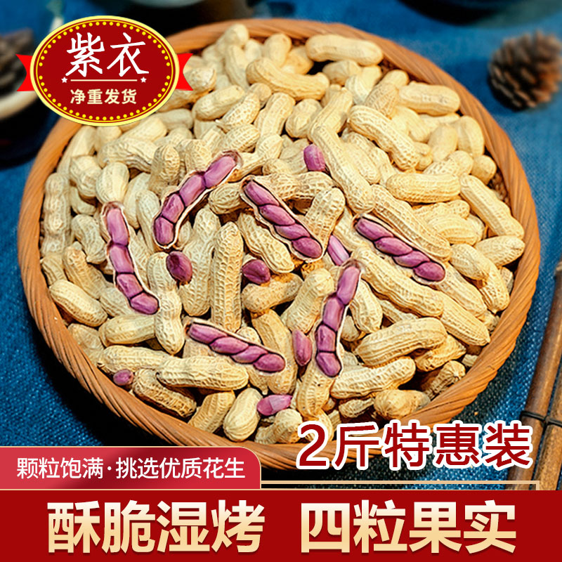 【2斤特惠17,8】龙岩湿烤紫衣花生 水煮红衣花生咸香蒜香五香味带壳