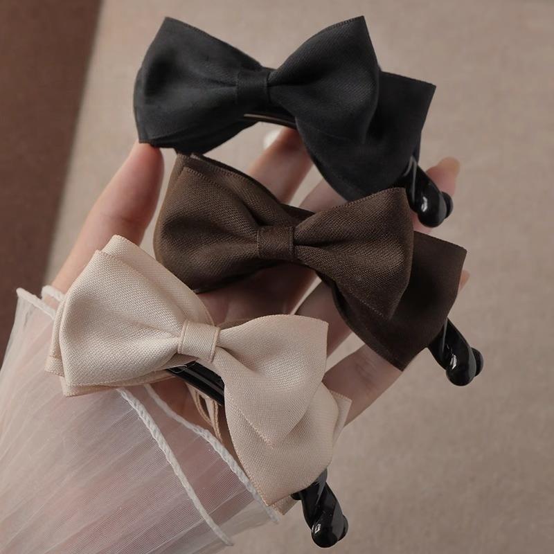 2025新款蝴蝶结香蕉发夹女高马尾扎发抓夹竖式横夹发卡后脑勺发饰