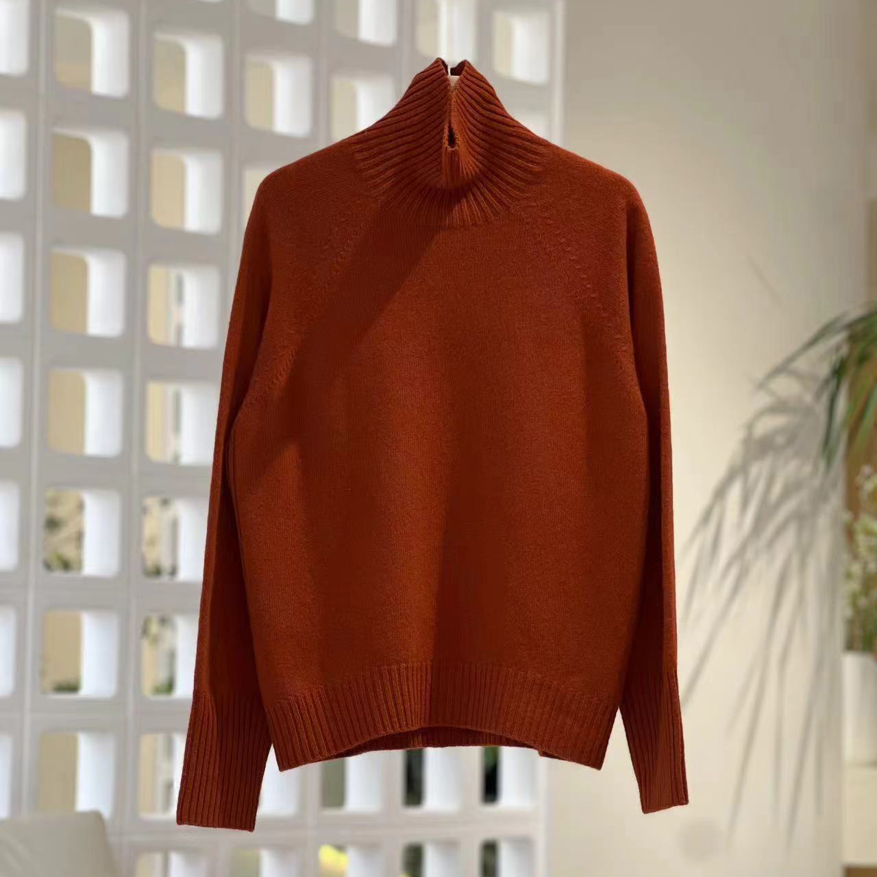 100绵羊毛秋冬慵懒风加厚针织毛衣女新款宽松显瘦半高领内搭打底