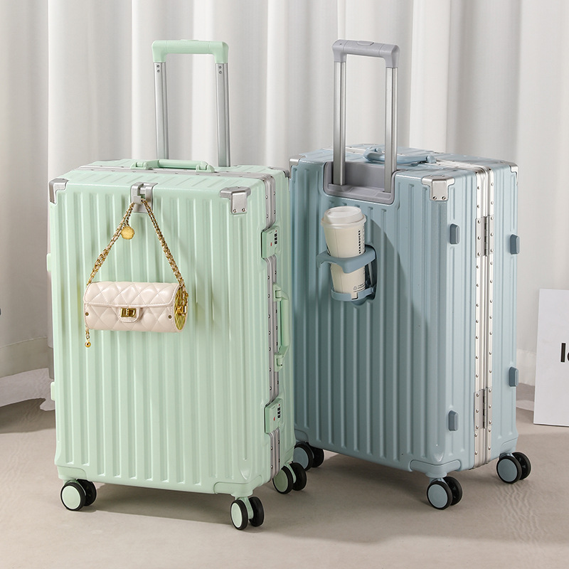 新款铝框万向轮拉杆箱男女行李箱学生大容量时尚旅行箱加厚密码箱