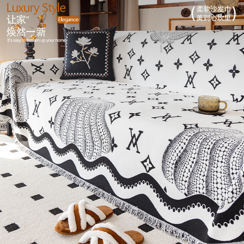 V/雅鹿雪尼尔轻奢沙发盖布巾四季通用2025新款全包套沙发套罩防滑