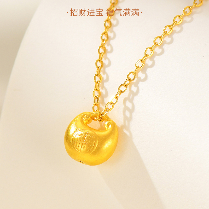足金999古法小胖福配件宝宝女款复古5D黄金新中式素款精美多样性
