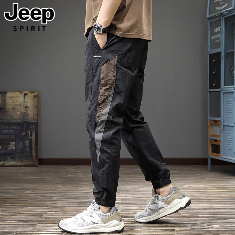 jeep吉普夏季薄款2025新款束脚休闲裤男工装运动速干哈伦裤宽松裤