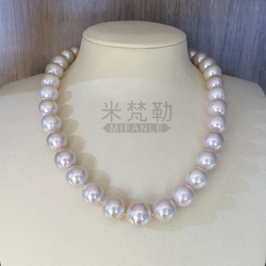 13-16mm正圆极光100%纯淡水珍珠项链贵气富婆款大点位项链