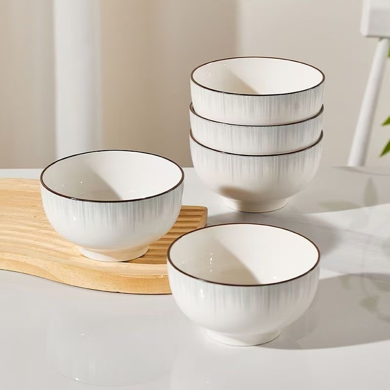 釉下彩陶瓷饭碗家用碗碟套装简约餐具碗盘碗筷碗具现代简约米饭碗