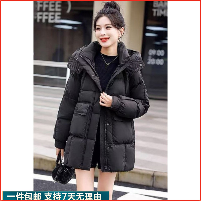 中长款服女小个子洋气冬新款小众感棉袄厚外套